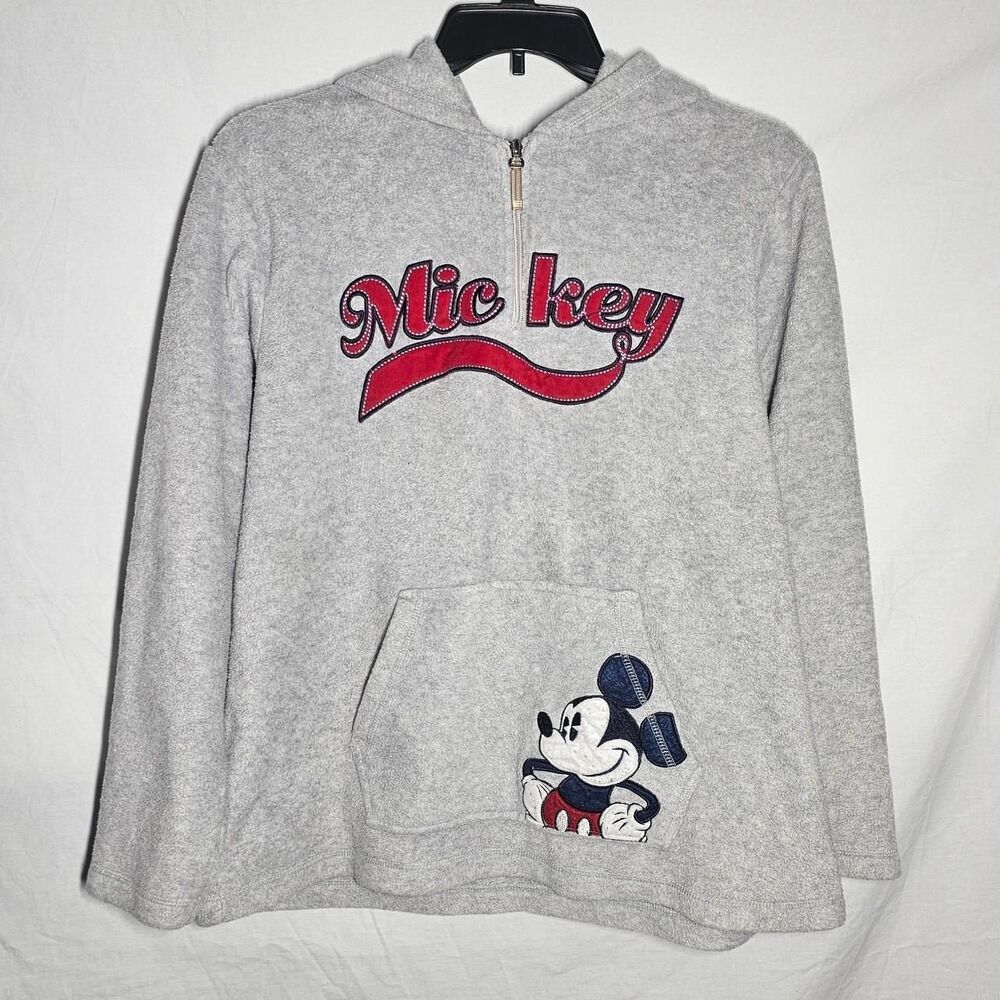 Vintage y2k grey quarter zip soft disney mickey hoodie
